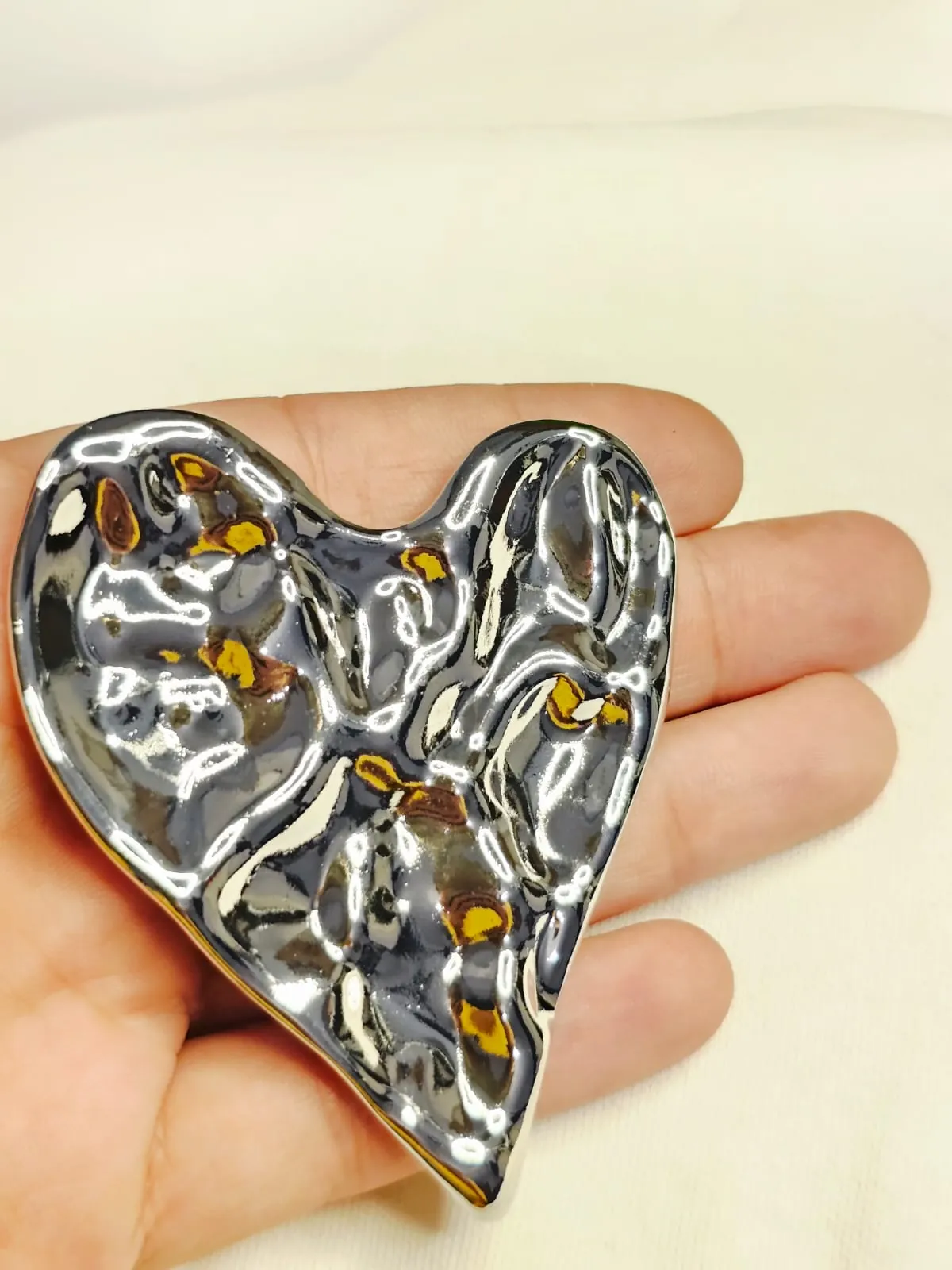 Silver Molten Heart view 2